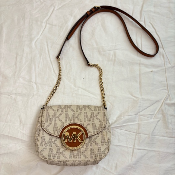 Michael Kors Beige Logo Crossbody Bag - Picture 1 of 6